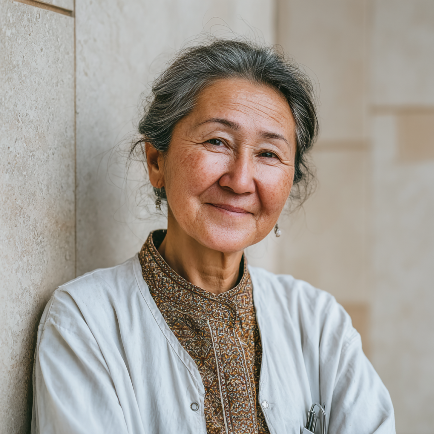 Katta yoshdagi ayol sog'lom ovqat bilan